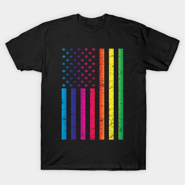 Vintage LGBT Gay Pride Rainbow Flag Diversity Graphic T-Shirt by TeeCreations